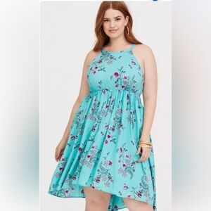 Torrid Midi Challis High Neck Dress